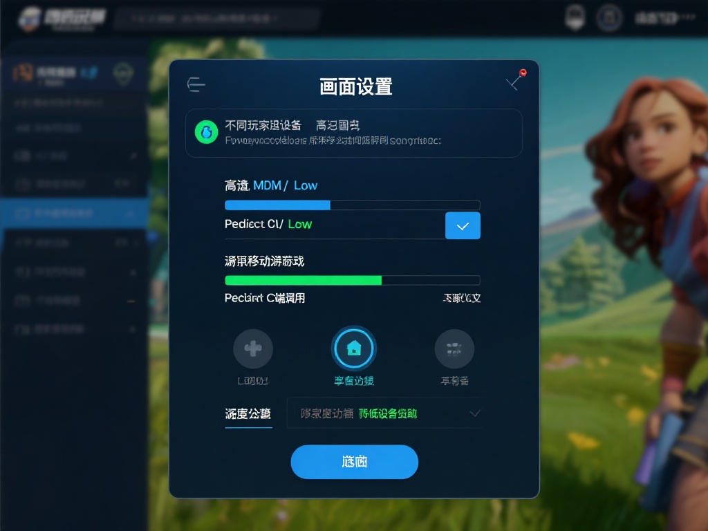 画面设置选项：不同玩家的设备屏幕和分辨率可能不一样
